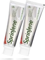 sprinjene original white boost fluoride toothpaste: natural teeth whitening with patented black seed oil and zinc - certified vegan, cruelty-free, gluten-free, kosher, halal - 2-pack 5.0 oz logo