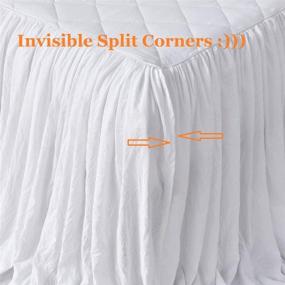 img 3 attached to 👑 Queen's House White Ruffle Skirt Bedspread Set: Shabby Farmhouse Style, Lightweight, 3 Piece Queen Size