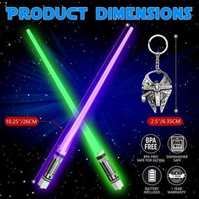 img 3 attached to 🔦 Star Wars LED Lightsaber Chopsticks Set [2 PAIR – GREEN AND PURPLE] with Multi-function, Bottle Opener, and Gift-Ready Postcard