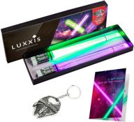 🔦 star wars led lightsaber chopsticks set [2 pair – green and purple] with multi-function, bottle opener, and gift-ready postcard logo