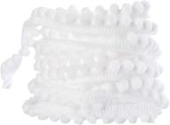 white mini pom pom trim ball fringe ribbon - sewing accessory for diy crafts & home decoration, 10 yards logo