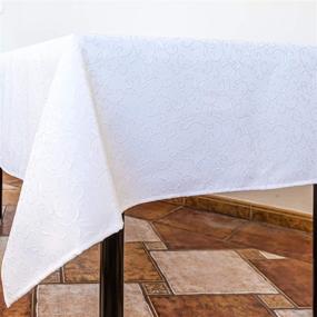 img 2 attached to Sparkling Polyester Tablecloth: Stunning, Dust-Proof, and Resistant for a Spotless Table Setting