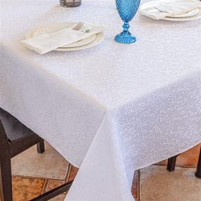 img 4 attached to Sparkling Polyester Tablecloth: Stunning, Dust-Proof, and Resistant for a Spotless Table Setting