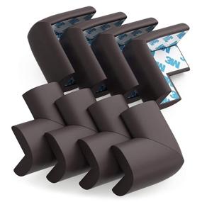 img 4 attached to 🧸 Brown Pre-Taped Soft Corner Guards &amp; Edge Protectors - Childproof Table Corner Protector, Furniture Bumper, Sharp Corner Cushions, 8 Pack