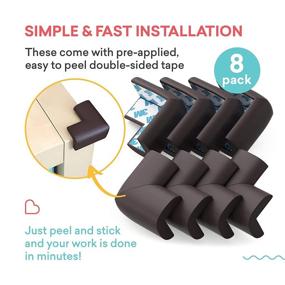 img 2 attached to 🧸 Brown Pre-Taped Soft Corner Guards &amp; Edge Protectors - Childproof Table Corner Protector, Furniture Bumper, Sharp Corner Cushions, 8 Pack