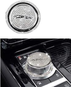 img 1 attached to 💎 Add Sparkling Style to Your Jaguar XF XE XJ F-Pace: MAXDOOL Crystal Rhinestone Car Bling Gear Shift Knob Cover Decoration (Silver)