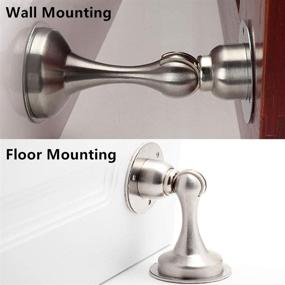 img 3 attached to Magnetic Door Stopper Pack - Stainless Steel Door Catch, Door Stopper Wall Protector, Wall Mount Door Holder with Double-Sided Adhesive Tape