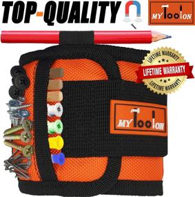 img 3 attached to MyToolOn Magnetic Wristband: A Versatile Handyman's Best Gift for DIY Enthusiasts, Men, and Women - Orange