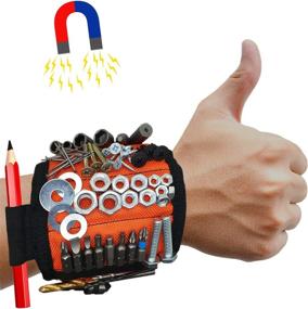 img 4 attached to MyToolOn Magnetic Wristband: A Versatile Handyman's Best Gift for DIY Enthusiasts, Men, and Women - Orange