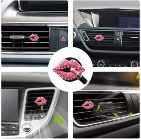 img 1 attached to Bling Car Decor Lips Car Air Vent Clip Charm