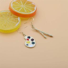 img 3 attached to AKTAP Painter Gift Art Teacher Gift Artist Palette Brush Pendant Necklace Art School Graduation Gift For Art Students Painting Fans Artist Palette Brush Earring