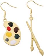 aktap painter gift art teacher gift artist palette brush pendant necklace art school graduation gift for art students painting fans artist palette brush earring logo