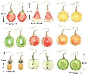 img 1 attached to Assorted Trendy Fruit Dangle Earrings and Necklace Set - Creative Options for Women