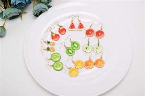 img 3 attached to Assorted Trendy Fruit Dangle Earrings and Necklace Set - Creative Options for Women