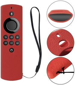 img 3 attached to 📱 Red Remote Cover Replacement for TV Stick Lite 2020 Control - Silicone Protective Case with Lanyard