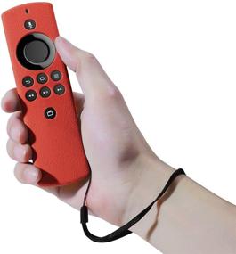 img 1 attached to 📱 Red Remote Cover Replacement for TV Stick Lite 2020 Control - Silicone Protective Case with Lanyard