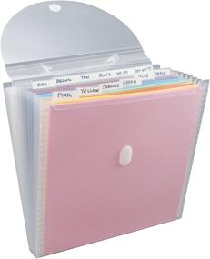 img 1 attached to 📂 Clear Expandable Paper Organizer - Storage Studios 12 Pockets, 1.375 x 13.125 x 13.25 Inches (CH93389)
