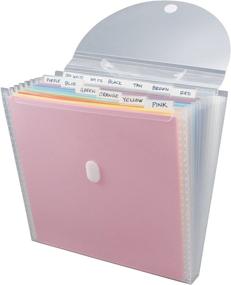 img 3 attached to 📂 Clear Expandable Paper Organizer - Storage Studios 12 Pockets, 1.375 x 13.125 x 13.25 Inches (CH93389)