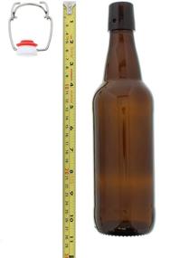 img 1 attached to Amber Glass Swing Top Bottles - 16.9oz, 12 Pack - Perfect for Reusable Homebrewing