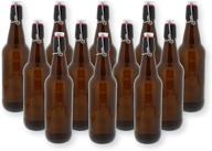 amber glass swing top bottles - 16.9oz, 12 pack - perfect for reusable homebrewing logo