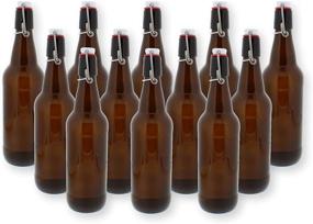 img 4 attached to Amber Glass Swing Top Bottles - 16.9oz, 12 Pack - Perfect for Reusable Homebrewing