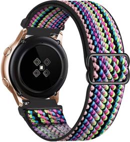 img 4 attached to UHKZ 20Mm Nylon Elastic Watch Bands Compatible With Samsung Galaxy Watch Active 2 44Mm 40Mm/Watch 3 41Mm/Galaxy Watch 42Mm/Gear S2 Cell Phones & Accessories