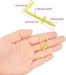img 1 attached to 🔗 Premium 50PCS Gold Color Right-Angle Hooks: Copper Plated Metal, 7 Shape Screw & Self-Tapping Screws, L Shape Hooks - 1.16 Inches