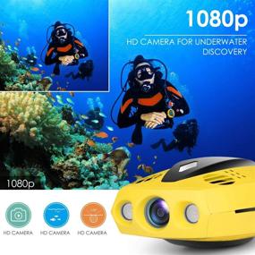 img 1 attached to Compact 1080p Full HD Underwater Drone with Camera - CHASING Dory: Real Time Viewing, APP Remote Control, Portable Carrying Case, WiFi Buoy, 49 ft Tether, ROV (Yellow)