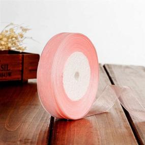 img 2 attached to 🎀 50 Yards of Pink Series Organza Sheer Chiffon Ribbon - Ideal for Gift Wrapping, Weddings, Birthdays, and More!