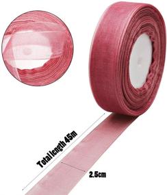 img 3 attached to 🎀 50 Yards of Pink Series Organza Sheer Chiffon Ribbon - Ideal for Gift Wrapping, Weddings, Birthdays, and More!