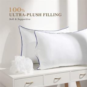 img 1 attached to 🌬️ Hypoallergenic Cooling Bed Pillows for Side and Back Sleepers - Queen Size (20×30inches) - Soft Down Alternative - 2 Pack Set