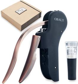 img 4 attached to 🍾 OBALY Compact Vertical Corkscrew Set: Stainless Steel Screwpull Levers with Vacuum Wine Bottle Stopper, Presented in an Elegant Book Gift Box - Perfect for Gifts and Decor