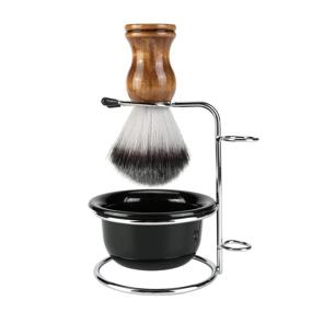 img 4 attached to 🪒 Ultimate Aethland Men's Shaving Brush Kit: Luxurious Soft Hair Brush, Stainless Steel Holder & Acrylic Soap Bowl - Perfect Barber Shave Set for Men