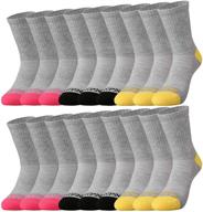 🧦 comfortable cushioned crew socks - 18 pairs for toddler boys | unisex athletic socks 2-8 years logo