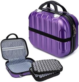 img 4 attached to Organize Your Diamond Painting Supplies with Ease - 132 Slots Hardshell Bead Sewing Pills Organizer Box in Purple A for DIY 5D Diamond Art Craft Accessory Storage