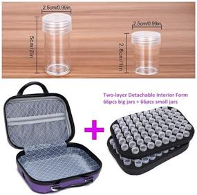 img 2 attached to Organize Your Diamond Painting Supplies with Ease - 132 Slots Hardshell Bead Sewing Pills Organizer Box in Purple A for DIY 5D Diamond Art Craft Accessory Storage