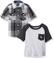 👚 shop the stylish collection: american hawk boys' long sleeve woven shirt and t-shirt set – explore more styles! logo