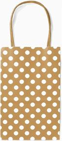 img 1 attached to 🎁 Premium Quality Natural Brown Kraft Bags for Birthday Parties - 24CT Polkadots Gift Favor Bag Set, Biodegradable Paper