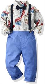 img 4 attached to Joycebaby Toddler Clothes Hawaiian Suspenders Boys' Clothing at Clothing Sets