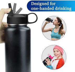 img 3 attached to Hydro Flask Wide Mouth Water Bottles Straw Lid - Includes 4 Straws, 2 Straw Brushes, and 2 Replacement Gaskets (12oz-64oz)