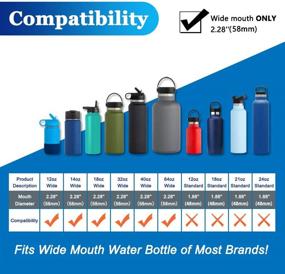 img 2 attached to Hydro Flask Wide Mouth Water Bottles Straw Lid - Includes 4 Straws, 2 Straw Brushes, and 2 Replacement Gaskets (12oz-64oz)