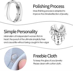 img 1 attached to 💎 Sterling Silver Hoop Earrings for Women - Set of 2 Pairs Small Huggies with Cubic Zirconia - Dainty Cartilage Cuff Earrings for Girls, Men, and Teens