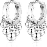 💎 sterling silver hoop earrings for women - set of 2 pairs small huggies with cubic zirconia - dainty cartilage cuff earrings for girls, men, and teens logo