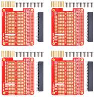 🔥 geeekpi 4x прототипный набор для платы расширения diy breadboard pcb shield board для raspberry pi 4 3 2 b+ a+ (красный) - раскройте всю потенциальную свою малину с этим самым ультимативным набором щитов! логотип