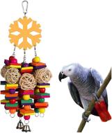 игрушки для попугаев coppthinktu - колокольчики и разноцветные деревянные бусины - игрушка для ара, африканского серого попугая, кокату и амазонки логотип