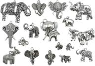 🐘 kinteshun elephant charm pendant connector set for diy jewelry making - 17pcs in antique silver tone logo