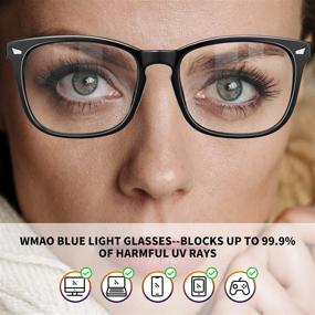 img 3 attached to 👓 Square Nerd Eyeglasses Frame with Blue Light Blocking Technology - Anti Blue Ray Computer Glasses, Non Prescription