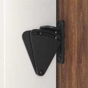 img 3 attached to 🔒 WINSOON Black Steel Barn Door Lock Hardware - Sliding Privacy Latch for Closet, Shed, and Pocket Doors, Wood Gates - Black