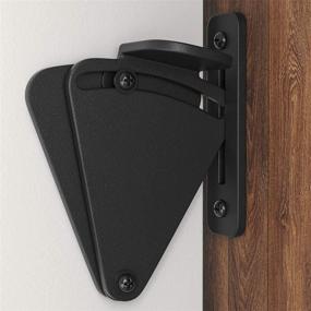 img 4 attached to 🔒 WINSOON Black Steel Barn Door Lock Hardware - Sliding Privacy Latch for Closet, Shed, and Pocket Doors, Wood Gates - Black