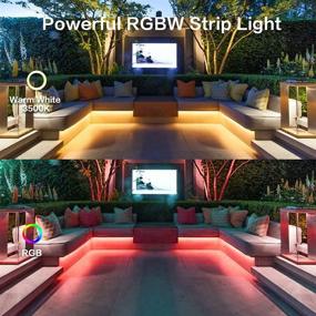 img 1 attached to ALANTOP Outdoor LED Strip Lights - 32.8ft IP65 Waterproof Smart RGB+ Warm White LED Lights for Patio, Garden, Porch, Balcony, Christmas Decor - Works with Alexa, Google Assistant (2x16.4ft)